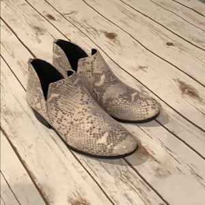Soda Snake Skin Booties